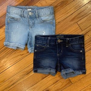 JUSTICE Denim Kids Shorts Size 7, 2 Sold Together